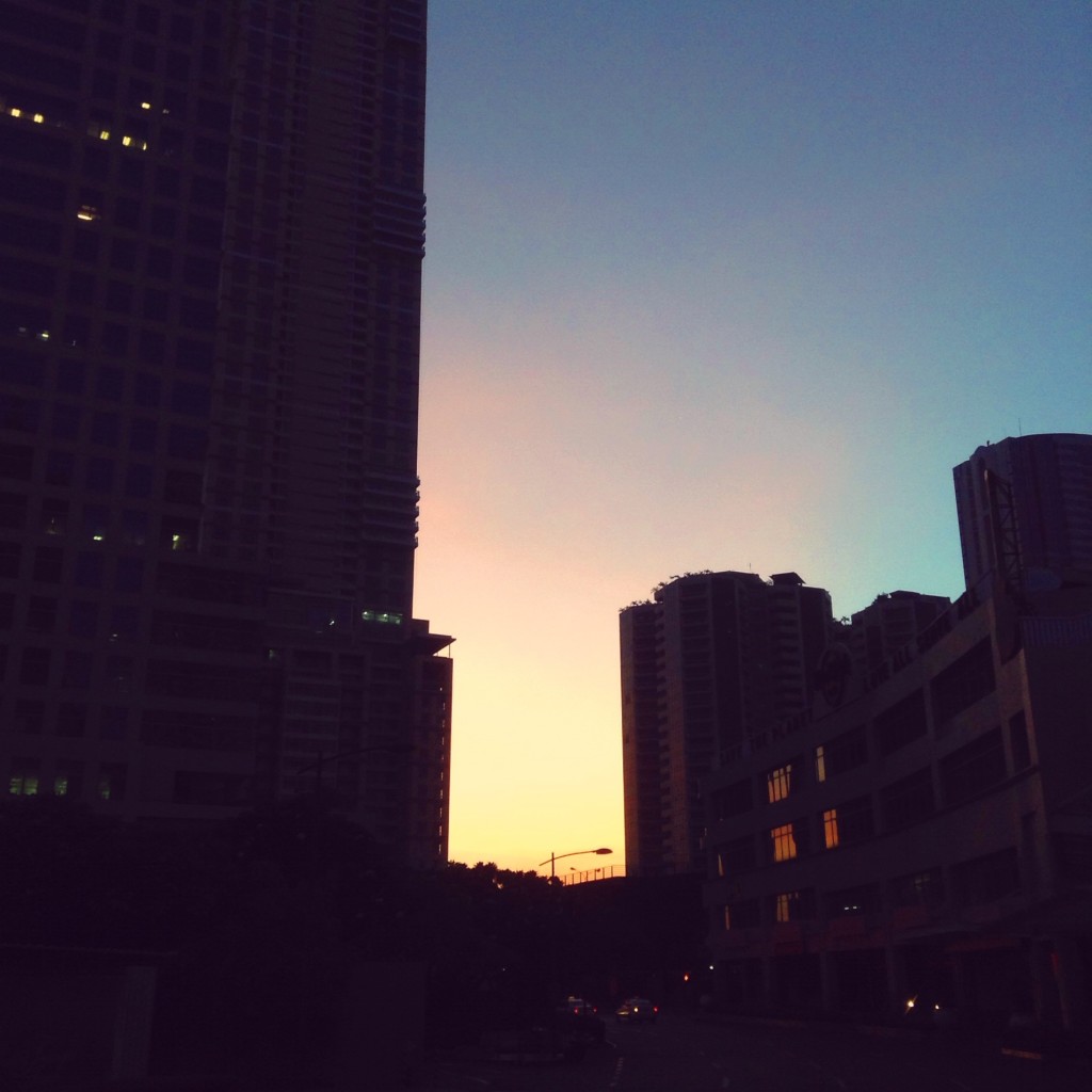 Daybreak in Makati, when I snatched someone to have breakfast with me (iPad)