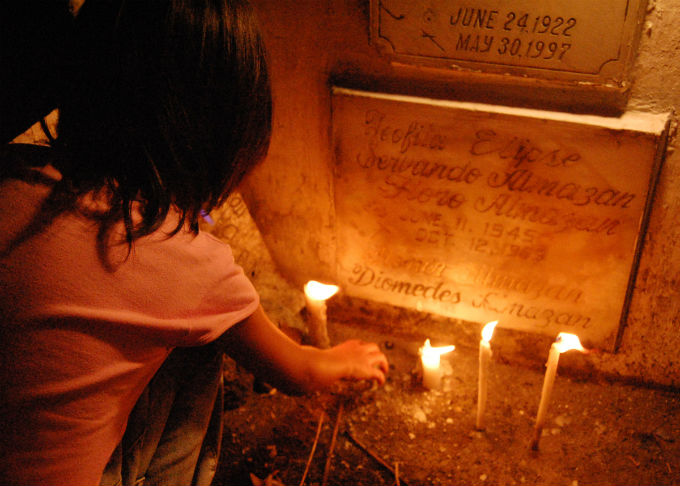 Undas Filipino Kid With Candle