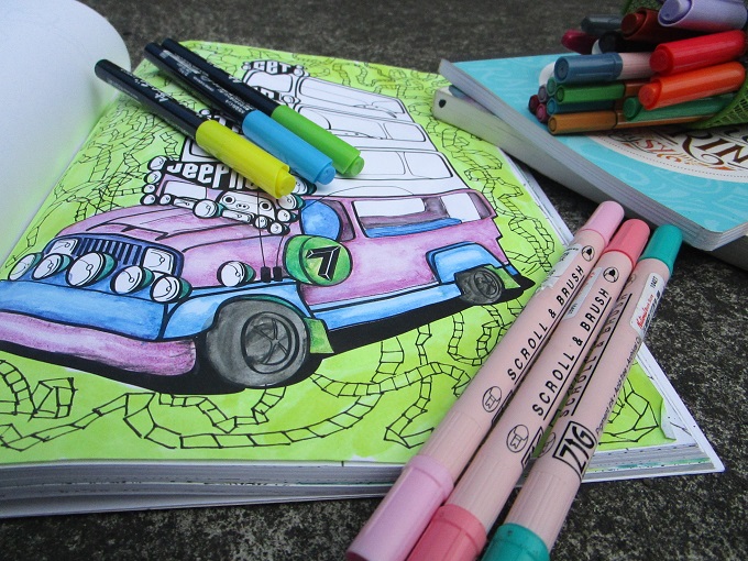 coloring book brush pen