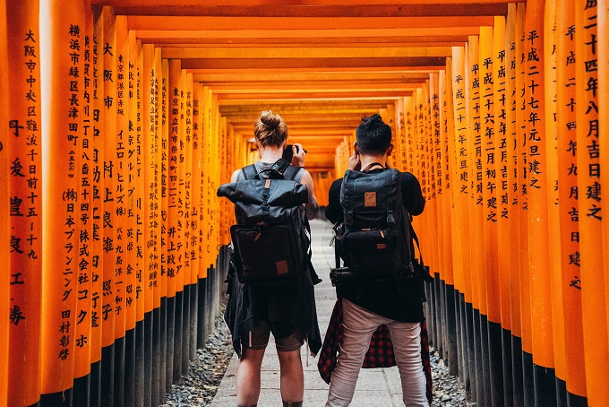 touris backpack in japan